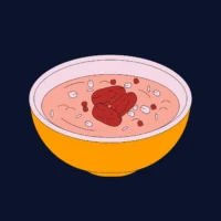 Illustration of soup in a bowl