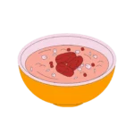 Illustration of soup in a bowl