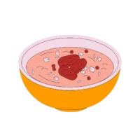 Illustration of soup in a bowl